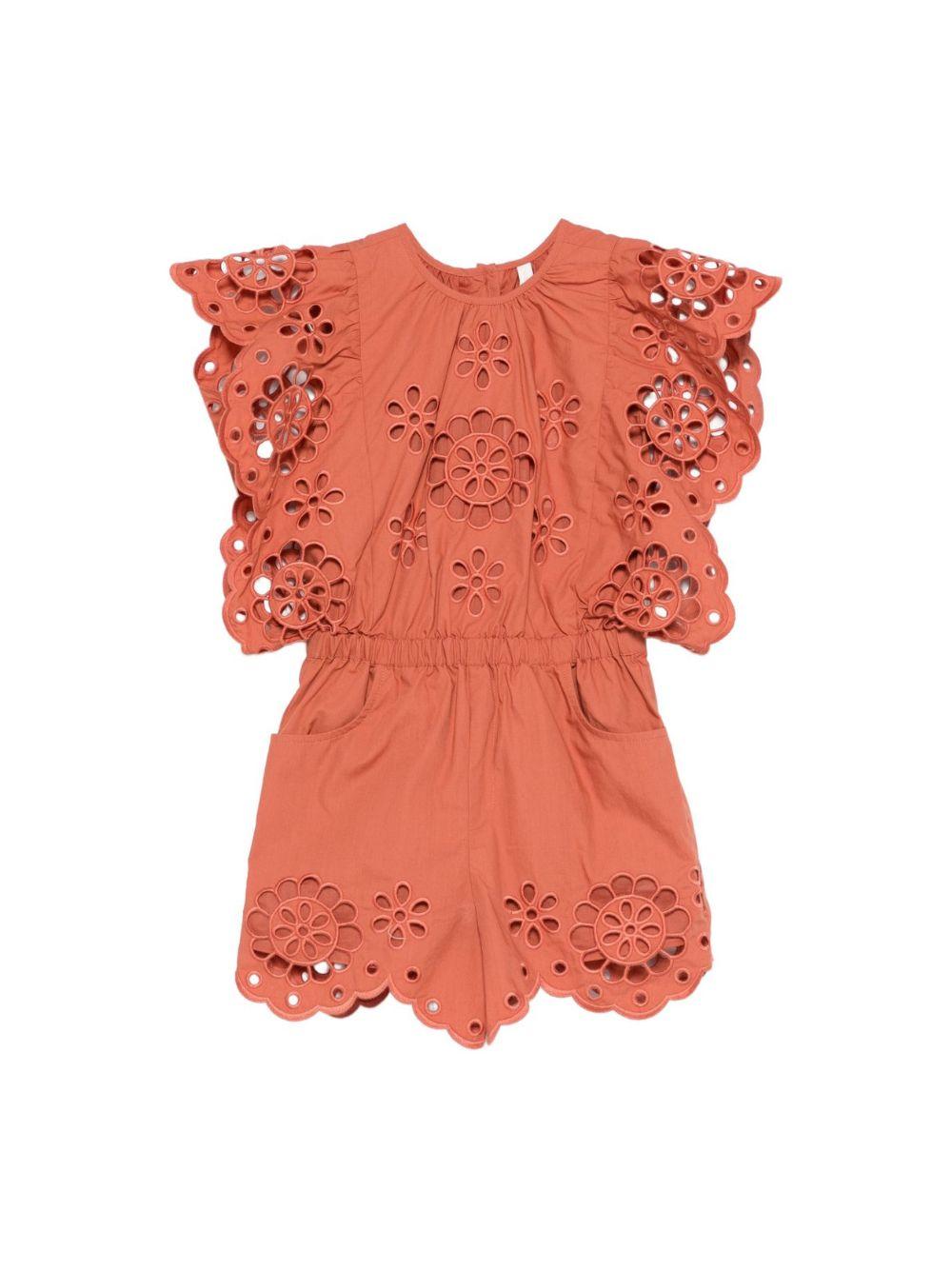 Tutina Awaken per bambina Zimmermann Kids arancione con dettagli smerlati 5920YR S261 ZIMMERMANN KIDS 