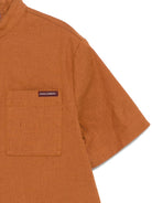 Camicia per bambino Dolce & Gabbana Kids marrone con colletto alla coreana L44S75 LT372 A0405 DOLCE & GABBANA KIDS 