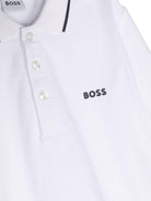 Polo per bambino Boss Kids bianca con stampa logo sul petto J25P26 10P BOSS KIDS 
