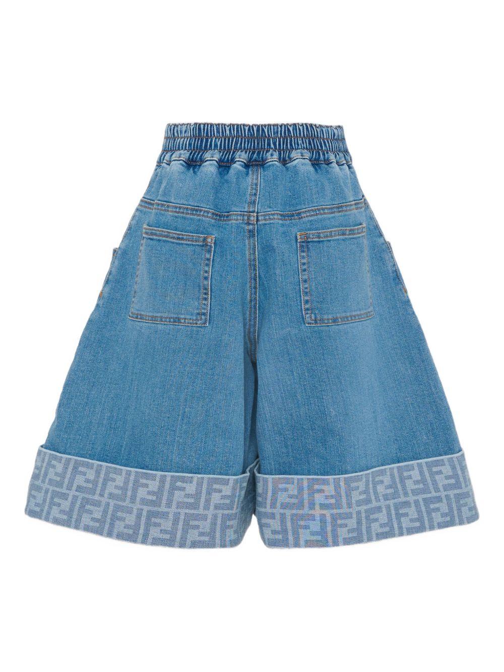Shorts per bambina Fendi Kids denim con logo FF JFF389 AVVU F0QG0 FENDI KIDS 