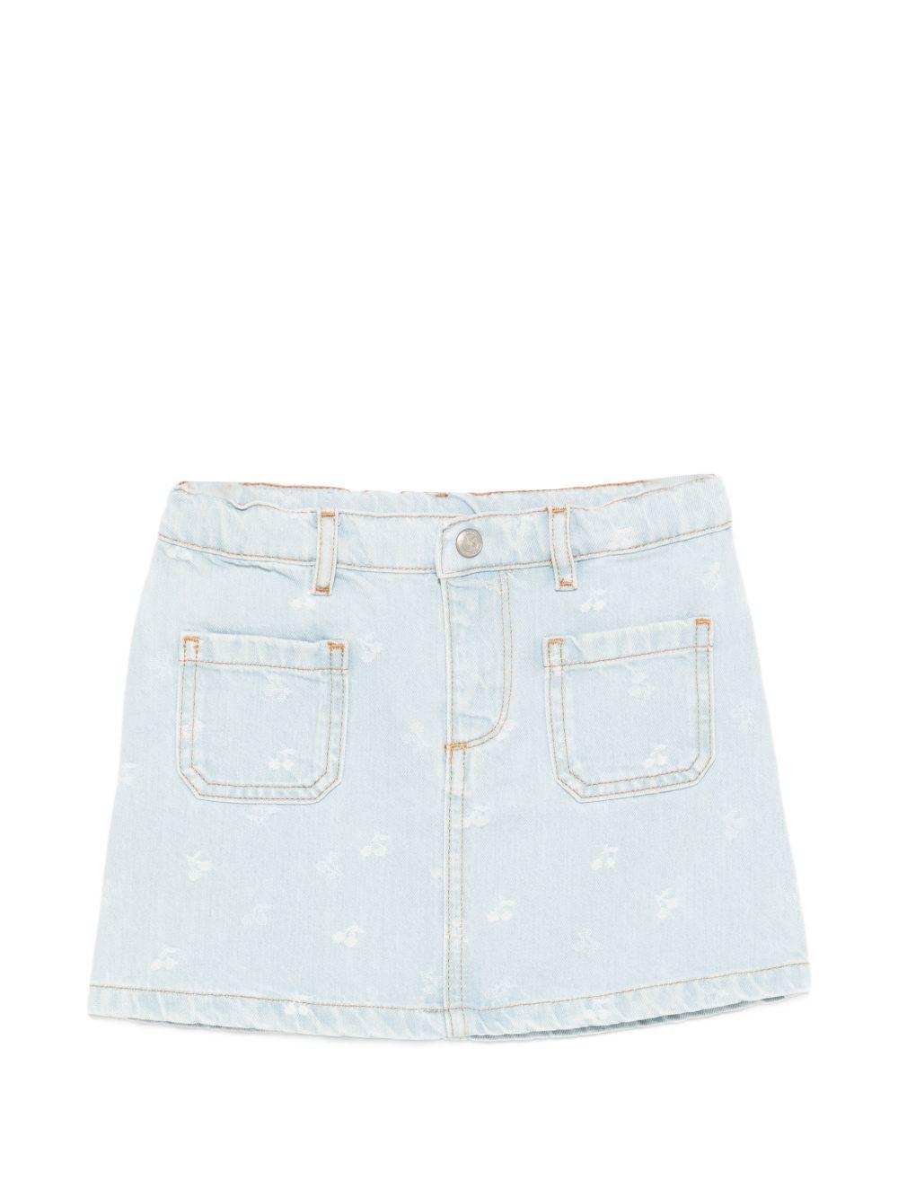 Gonna per bambina Bonpoint denim con stampa ciliegie all-over S06GSKW00008 610 BONPOINT 