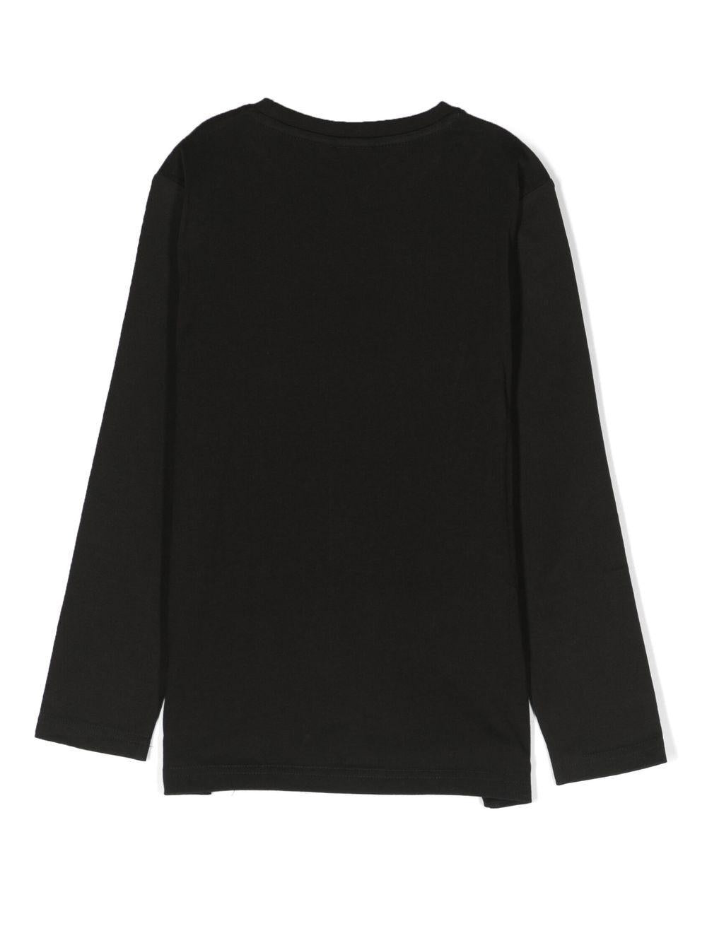 T-shirt per bambino Boss Kids nera con stampa logo sul davanti J25P25 09B BOSS KIDS 