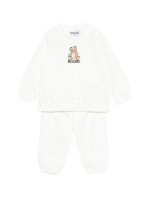 Moschino Kids white tracksuit with Teddy Bear print