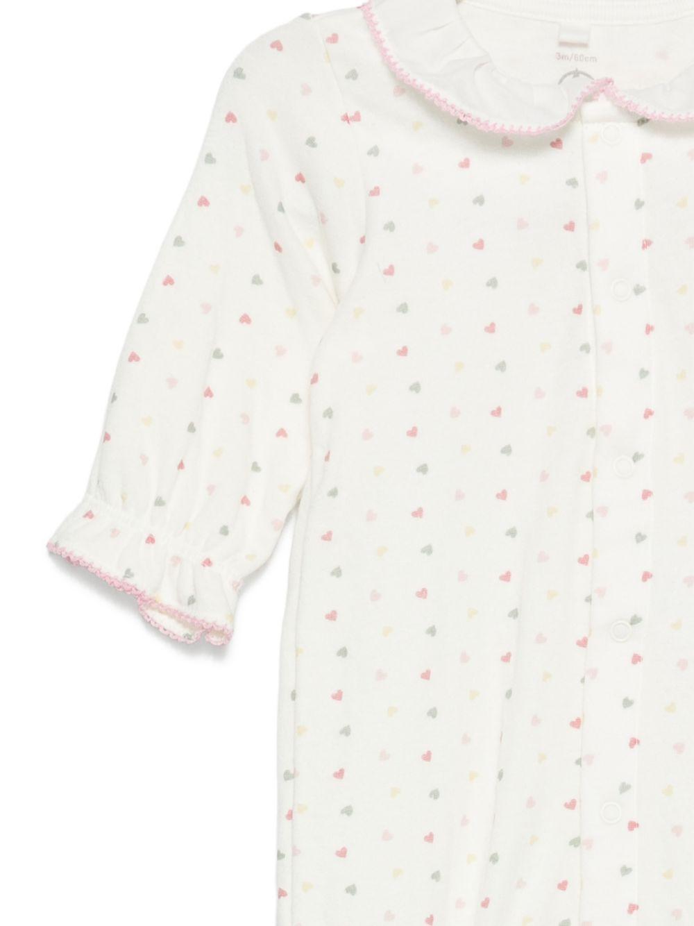 Tutina per neonati Petit Bateau bianca con stampa a cuori A0F6C 01 PETIT BATEAU 