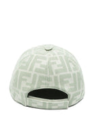 Cappello per bambino Fendi Kids verde con logo all-over JFP082 AWF6 F0QG2 FENDI KIDS 