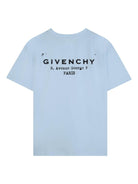 T-shirt per bambino Givenchy Kids azzurra con logo sul davanti H31075 77L GIVENCHY KIDS 