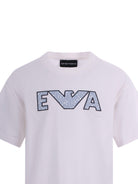 T-shirt per bambino Emporio Armani Kids bianca con logo sul davanti EB000948 AF14503 U0003 EMPORIO ARMANI KIDS 