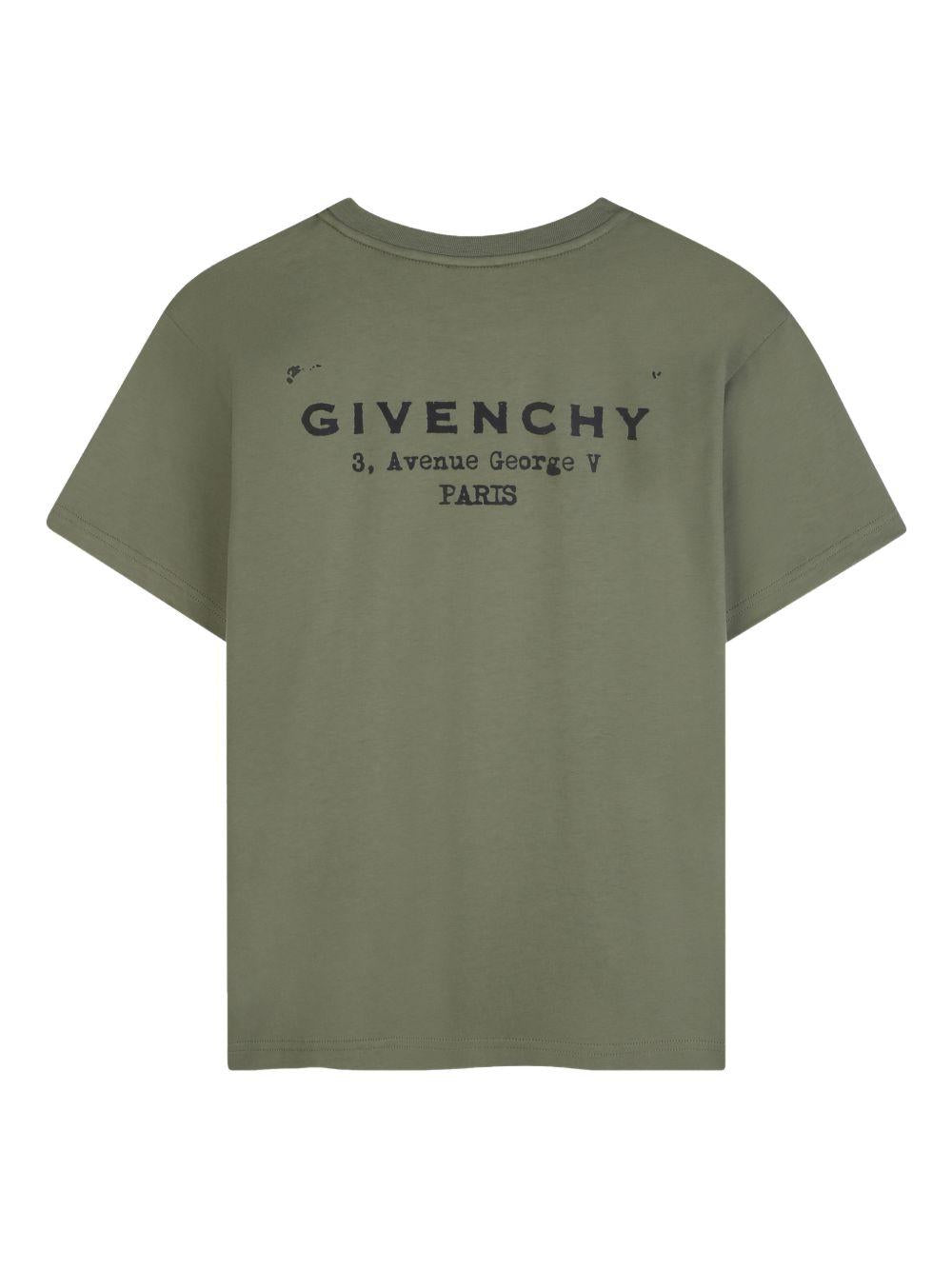 T-shirt per bambino Givenchy Kids verde con stampa logo H31075 645 GIVENCHY KIDS 