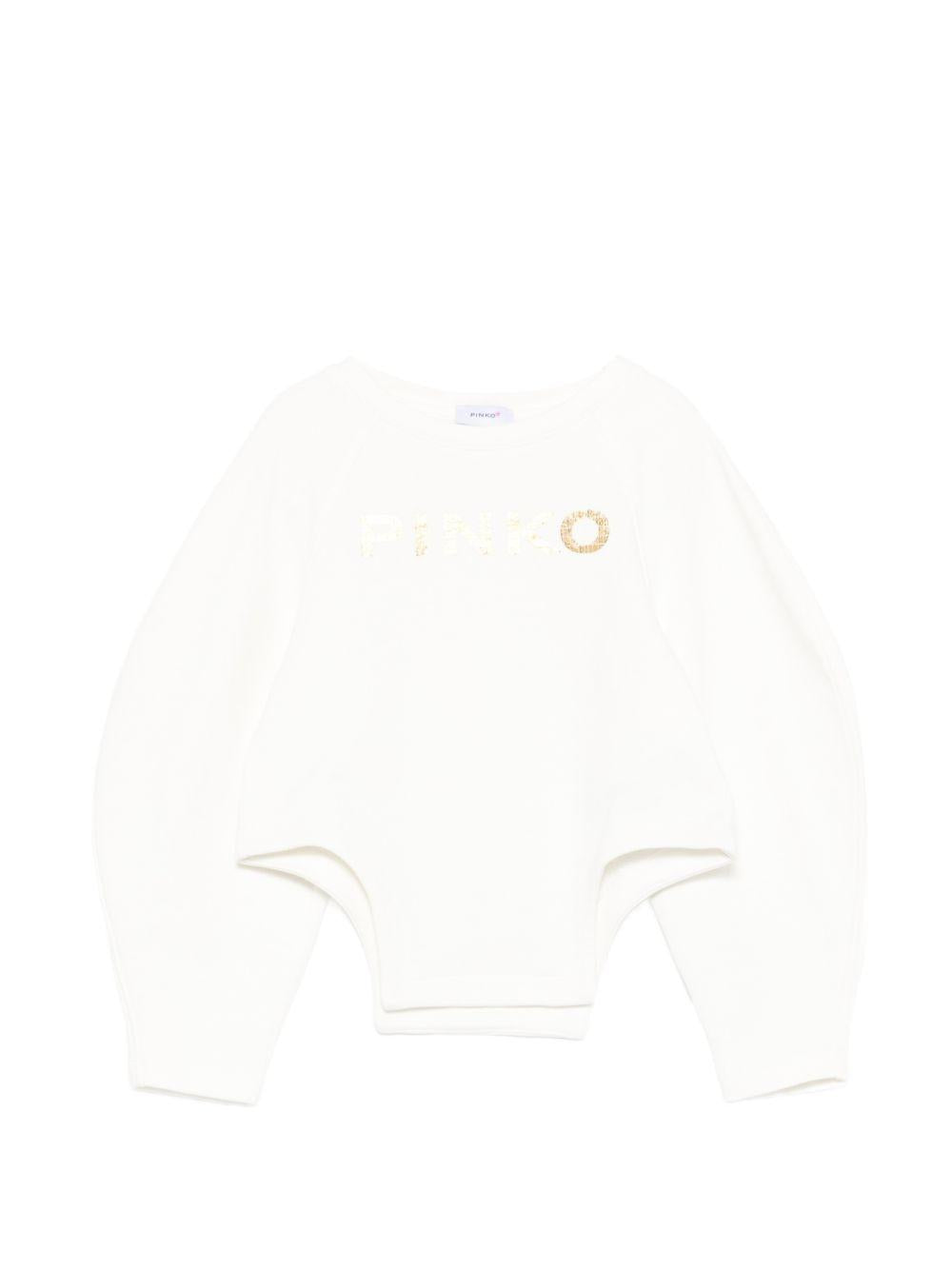Felpa per bambina Pinko Kids bianca con stampa logo KFFE0290FF016 1071 PINKO KIDS 
