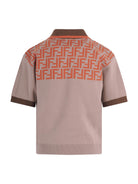 T-shirt per bambino Fendi Kids beige con monogramma FF a contrasto JMG141 AVVT F1UVK FENDI KIDS 