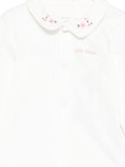 Body per neonata Petit Bateau bianco con ricamo a fiori A0EKL 03 PETIT BATEAU 
