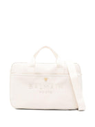 Borsa fasciatoio per neonati Balmain Kids bianca con logo ricamato BY0608 Z3829 102 BALMAIN KIDS 