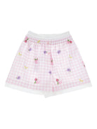Shorts per bambina Monnalisa rosa e bianco a quadretti 11G409 7620 0090 MONNALISA 