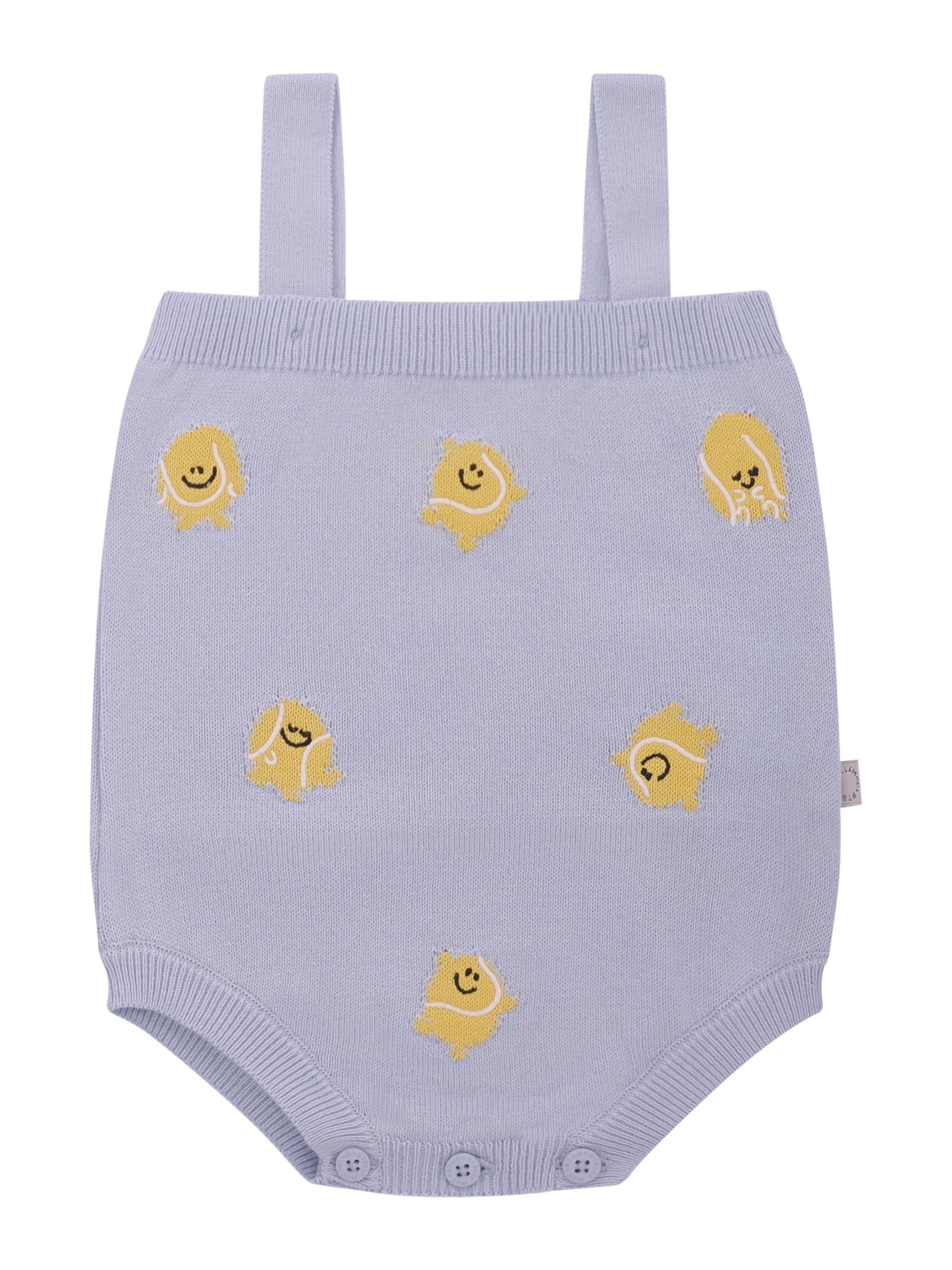 Body per neonato Stella McCartney Kids azzurro con ricamo palline da tennis TYA532 Z2423 602 STELLA McCARTNEY KIDS 