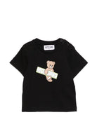 T-shirt per neonati Moschino Kids nera a con stampa Teddy Bear MOM031LFA07 60100 MOSCHINO KIDS 