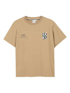 T-shirt per bambino Boss Kids beige con dettaglio logo J52974 295 BOSS KIDS 