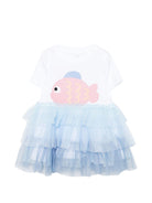 Abito per neonata Stella McCartney Kids multicolore con stampa pesciolino sul davanti TY1061 Z0434 100 STELLA McCARTNEY KIDS 