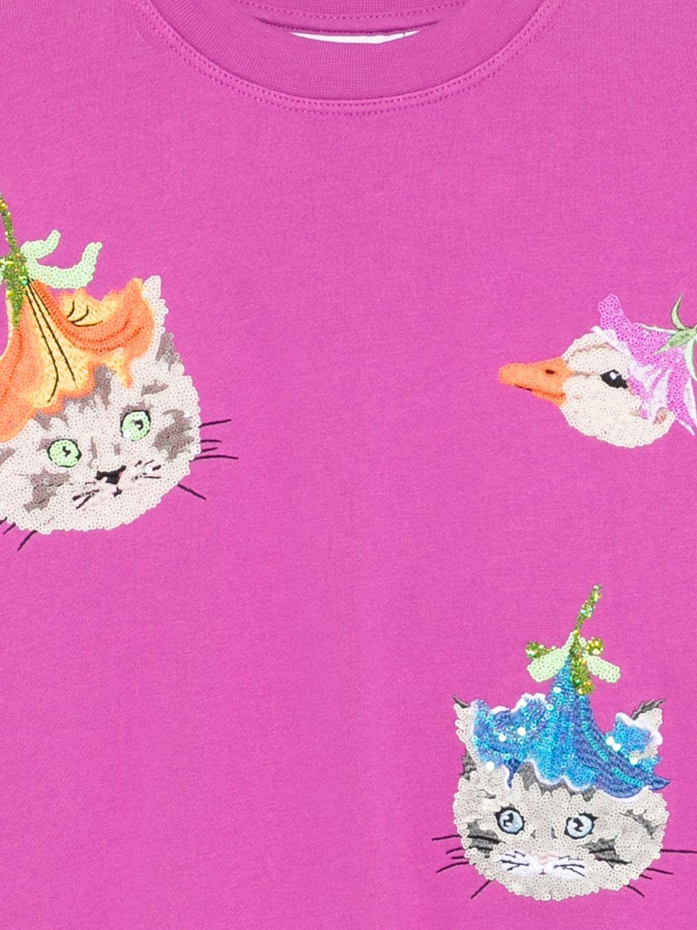 Felpa per bambina Molo fucsia con stampa grafica animali 2S26J207 5678 MOLO 