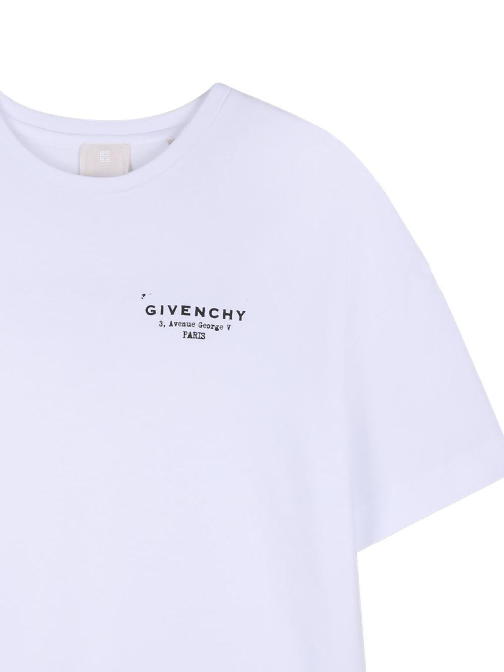 Abito per bambina Givenchy Kids  bianco con stampa logo sul davanti H31225 10P GIVENCHY KIDS 