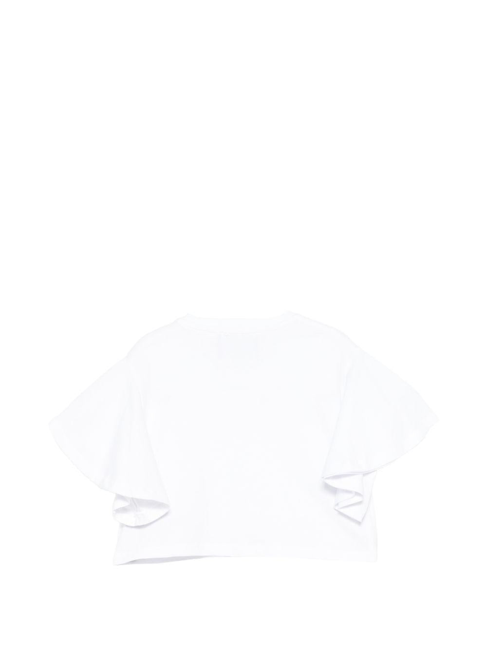 T-shirt per bambina John Richmond Junior bianca con ruches RGP26008TO WHITE JOHN RICHMOND JUNIOR 