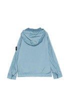 Giacca per bambino Stone Island Junior azzurro con cappuccio L1S164100003S0A23 V004A STONE ISLAND JUNIOR 