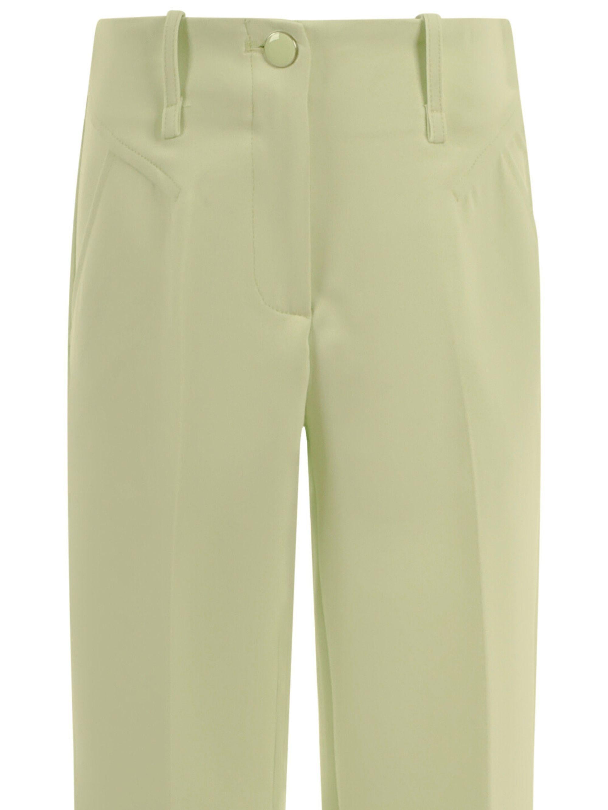 Pantaloni per bambina Monnalisa verde con cuciture 71G404 7303 0020 MONNALISA 