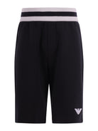 Shorts per bambino Emporio Armani Kids blu con caratteristico logo a forma di aquila EB000909 AF10126 UB118 EMPORIO ARMANI KIDS 