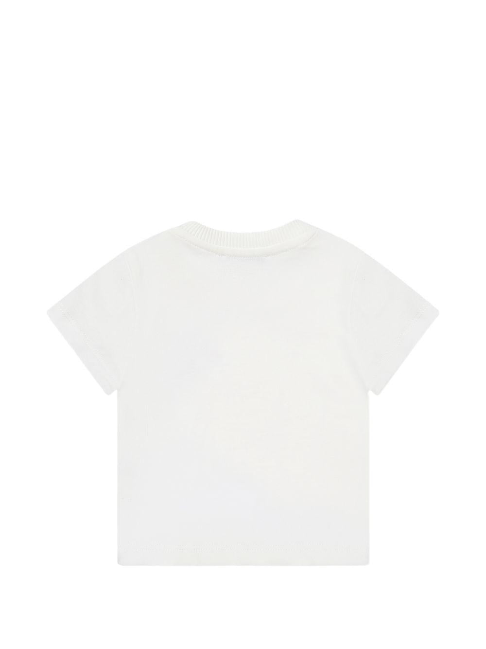 T-shirt per neonati Moschino Kids bianca con logo sul davanti MZM047LAA01 10063 MOSCHINO KIDS 