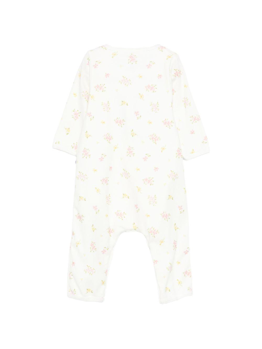 Tutina per neonati Petit Bateau bianca con stampa floreale A0FGZ 02 PETIT BATEAU 