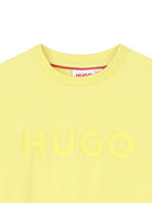 T-shirt per bambino Hugo Kids gialla con logo goffrato G01014 544 Hugo 