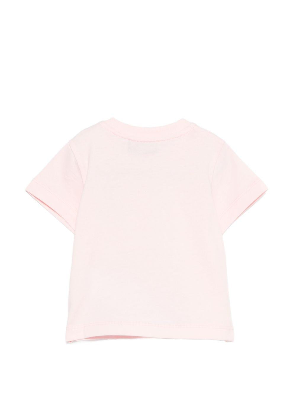 T-shirt per neonata Moschino Kids rosa con ricamo orsetto MUM04TLAA02 50209 MOSCHINO KIDS 