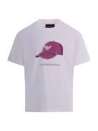 T-shirt per bambino Emporio Armani Kids bianca con stampa grafica sul davanti EB001344 AF14503 U0003 EMPORIO ARMANI KIDS 