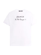 T-shirt per bambino Balmain Kids bianca con logo sul davanti BY8B11 Z3672 100NE BALMAIN KIDS 