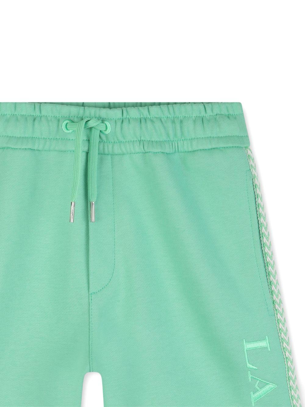 Shorts per bambino Lanvin Enfant verde con coulisse e logo N30378 68N LANVIN 