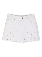 Shorts per bambina Chloé Kids bianco con ricamo floreale C20848 117 CHLOE' KIDS 