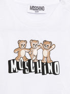 T-shirt per neonata Moschino Kids bianca con stampa orsetti MDM03QLAA17 10101 MOSCHINO KIDS 