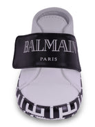 Scarpine primi passi per neonati Balmain Kids bianco e nere con cinturino con logo BY0546 Y0051 100NE BALMAIN KIDS 
