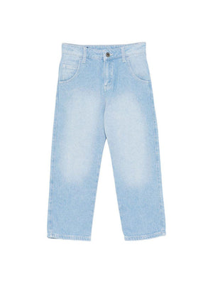 Emporio Armani Kids denim trousers with eagle logo on the back