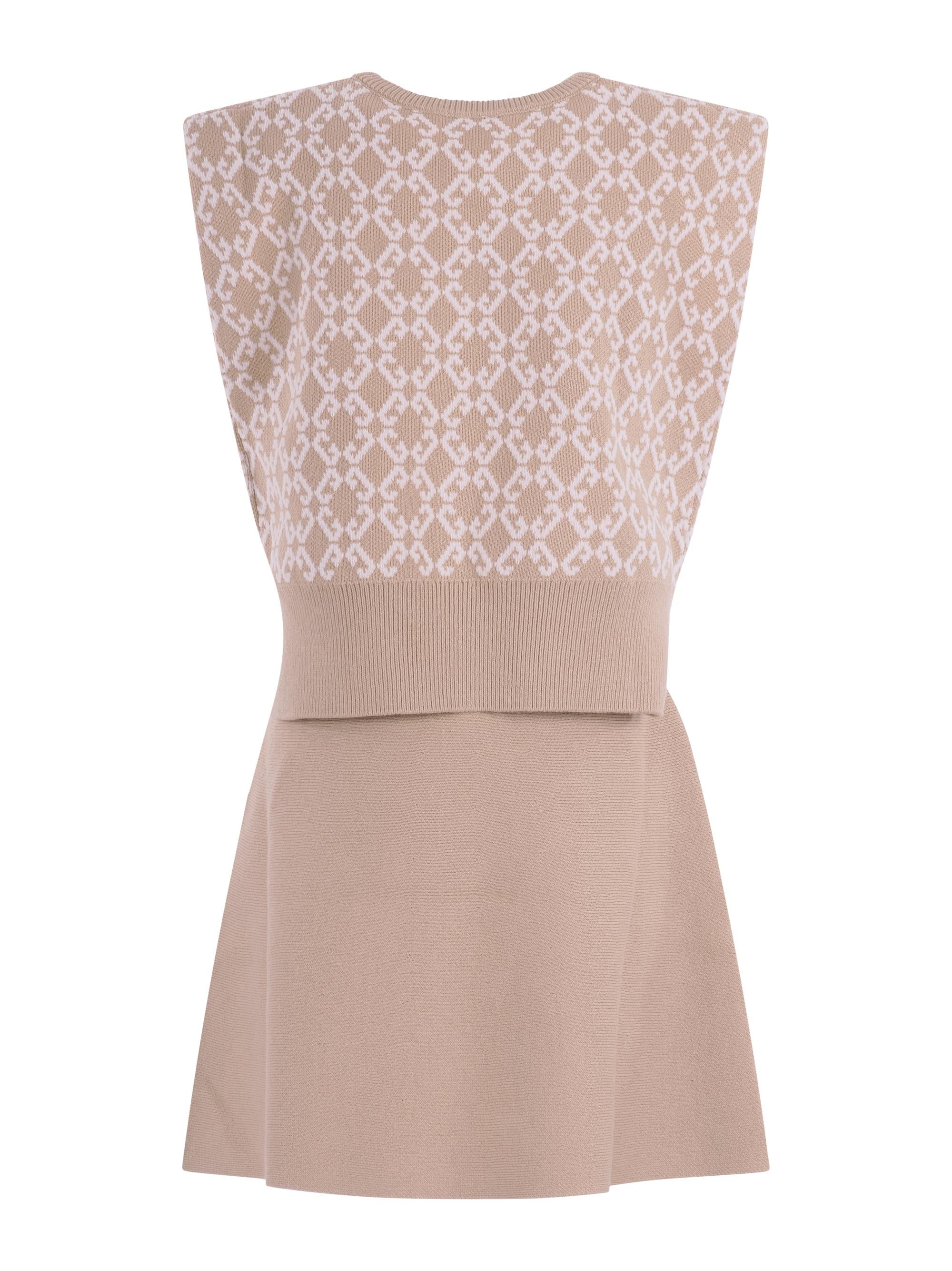 Completo top e gonna per bambina Givenchy Kids beige con motivo intarsiato H31026 20P GIVENCHY KIDS 