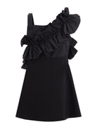 Abito per bambina Balmain Kids nero con ruches BY1D42 J0371 930NE BALMAIN KIDS 