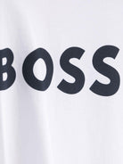 T-shirt per bambino Boss Kids bianca con stampa logo sul davanti J25P24 10P BOSS KIDS 