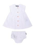 Abito per neonata Balmain Kids bianco con bottoni dorati BY1131 P0562 100 BALMAIN KIDS 