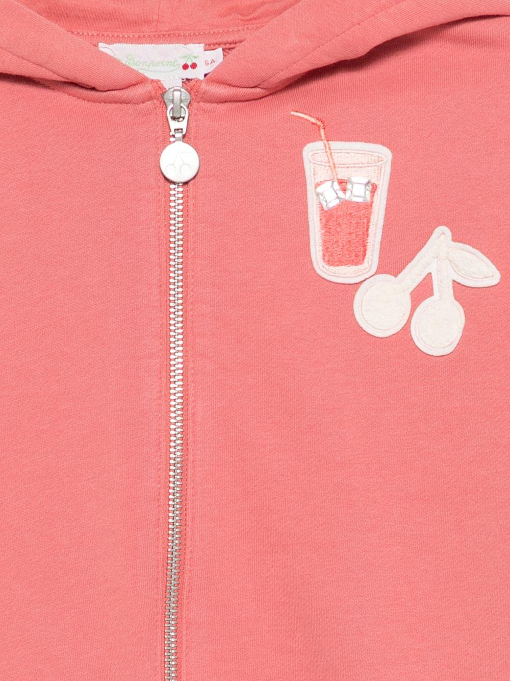 Felpa per bambina Bonpoint rosa con dettagli ricamati S06GSWK00005 128 BONPOINT 