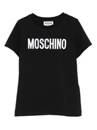 T-shirt per bambini Moschino Kids nero con stampa logo HUM05JLBA24 60100 MOSCHINO KIDS 
