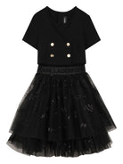 Abito per bambina karl Lagerfeld Kids nero con balze Z31142 09B KARL LAGERFELD KIDS 