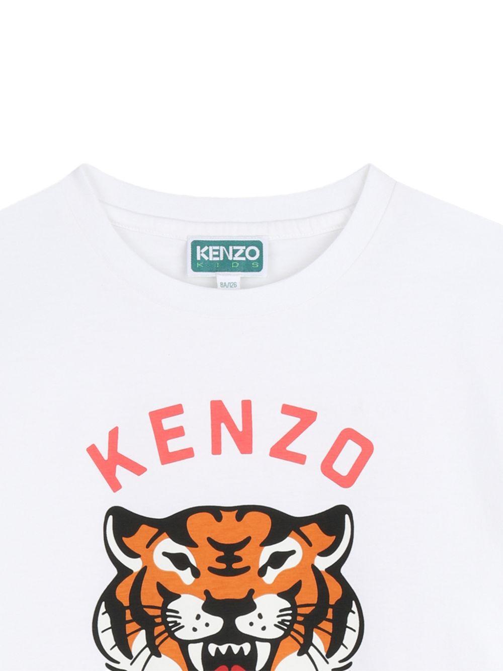 T-shirt per bambino Kenzo Kids bianca con stampa tigre K61676 10P KENZO KIDS 