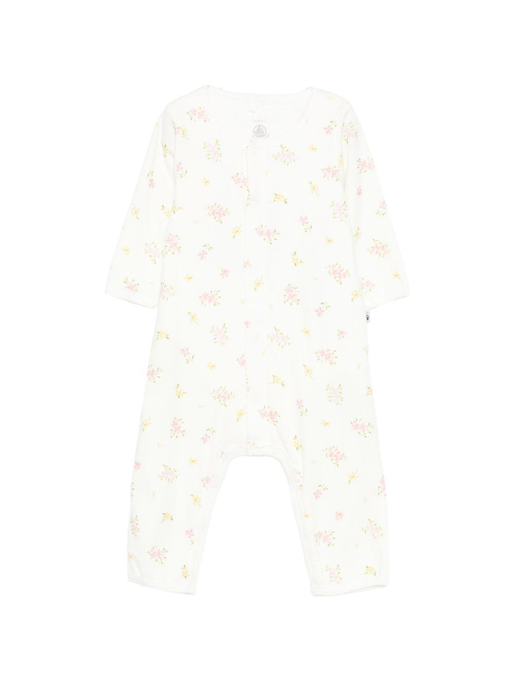 Tutina per neonati Petit Bateau bianca con stampa floreale A0FGZ 02 PETIT BATEAU 