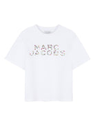 T-shirt per bambina The Marc Jacobs Kids bianca con stampa  logo W60746 10P THE MARC JACOBS KIDS 