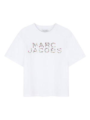 The Marc Jacobs Kids white T-shirt with logo print for girls