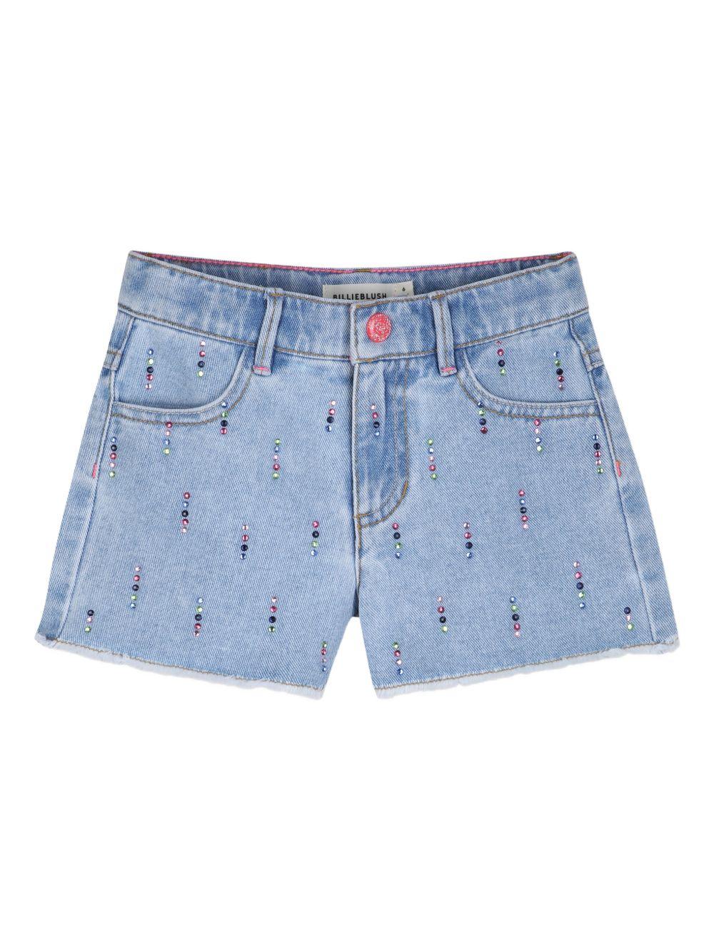 Pantaloncini per bambina BillieBlush blu con decorazioni in cristallo U21873 Z18 BILLIEBLUSH 